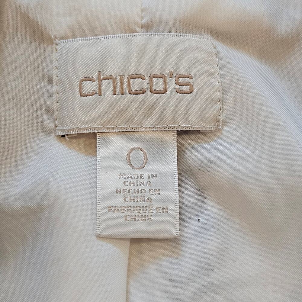 Chicos Jacket Womens Size 0 US S 4 Spring Ikat Sher Blazer Woven Lined Career - Picture 13 of 15